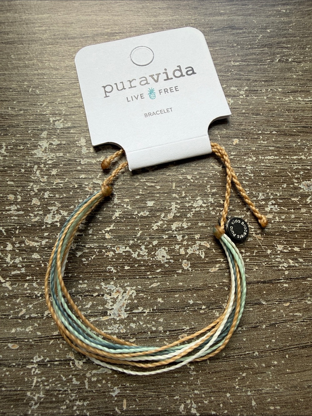 Pura Vida Braided Multi-Strand Bracelet in Tan, Mint & Cream